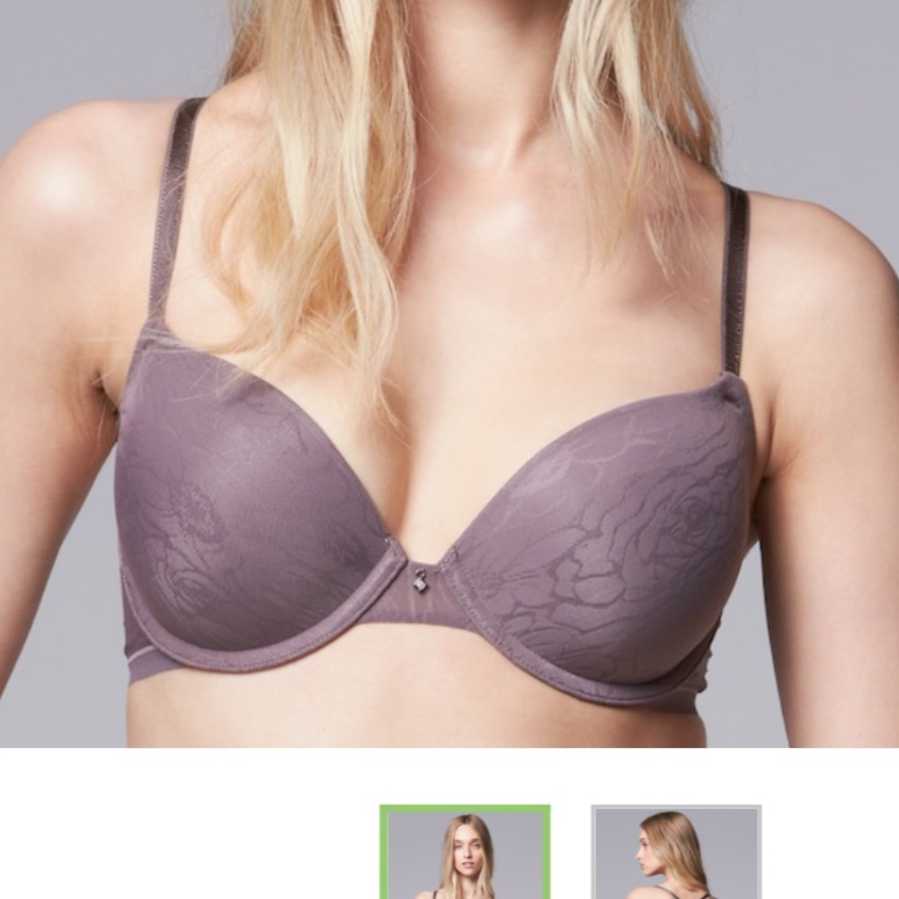 (CLOSET CLOSING FINAL SALE) Vera Wang Natural Lift Slate Purple Underwire Bra